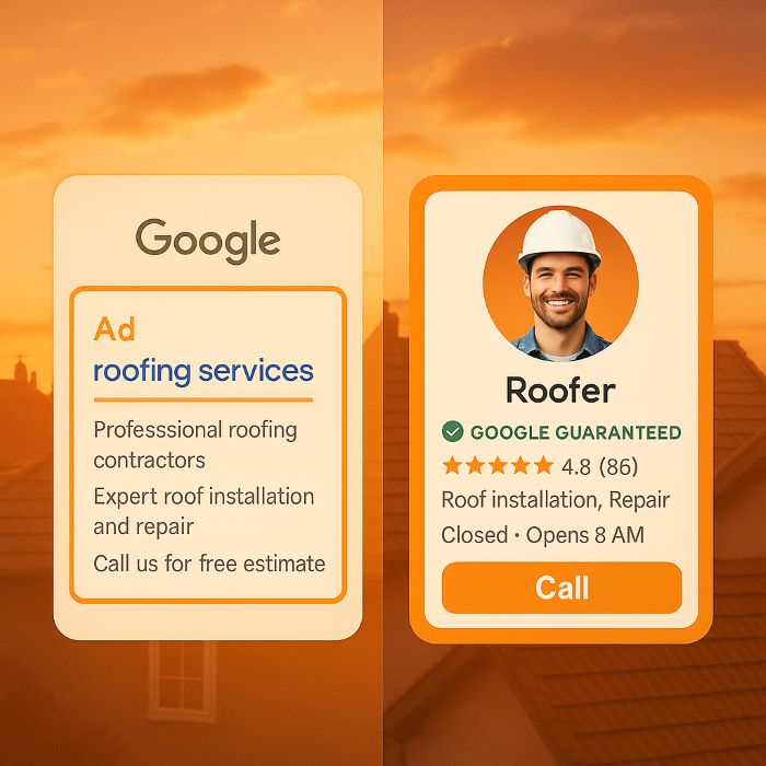 Google Ads vs. Local Services Ads for roofers