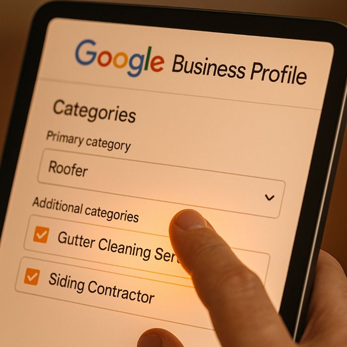Optimizing roofing categories on GBP