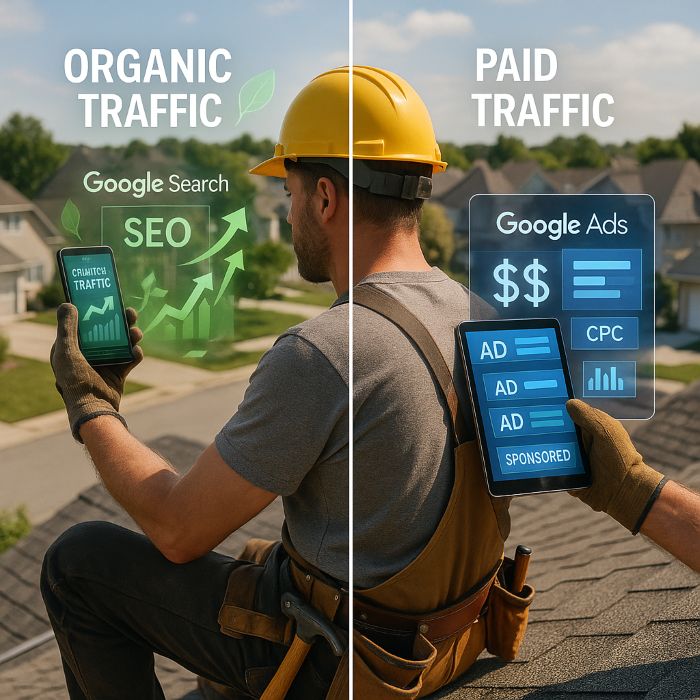Organic vs. Paid Traffic for Roofers