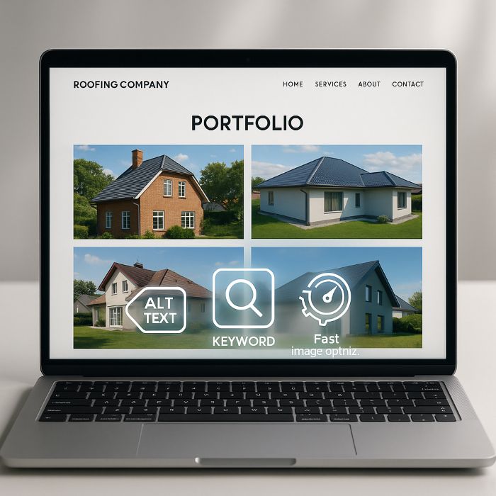 Roofing portfolio design with SEO