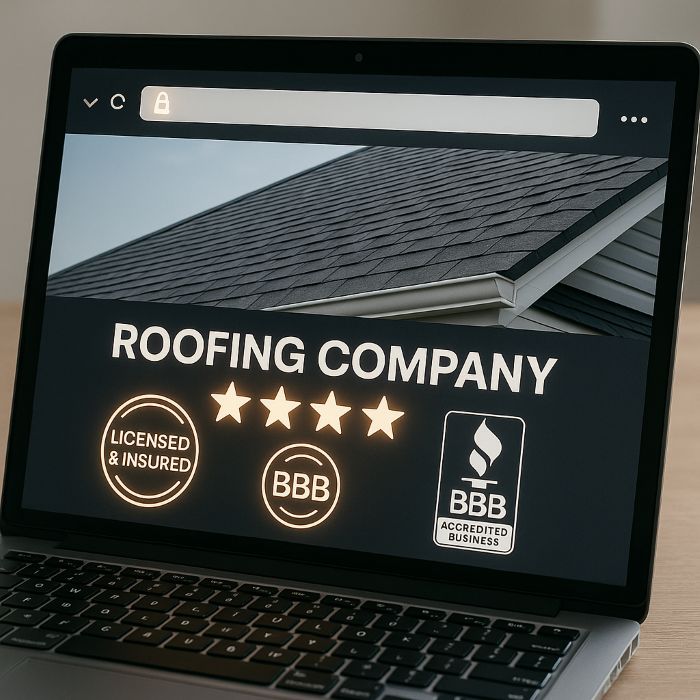 Trust signals for roofing company sites